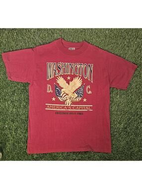 Vtg 90s Washington DC American Eagle M T Shirt Single Stitch Made In USA